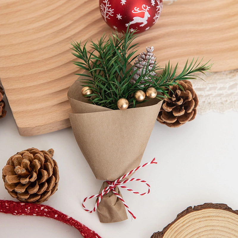 Christmas Cute Santa Claus Plastic Holiday Party Bouquet Decorations Table Decoration