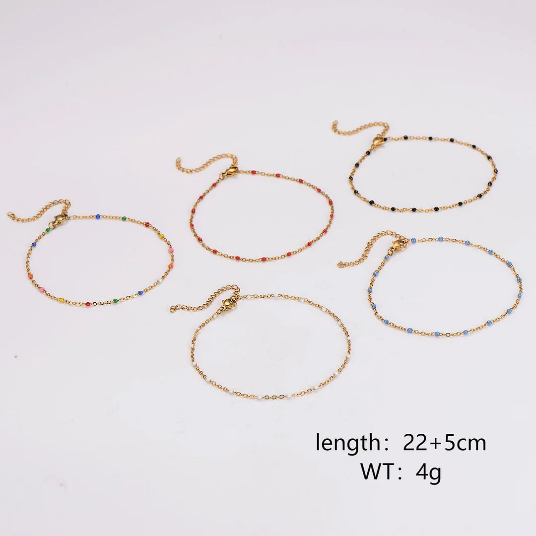 Women Minimalist Round Geometric Stainless Steel Electroplating Bracelets