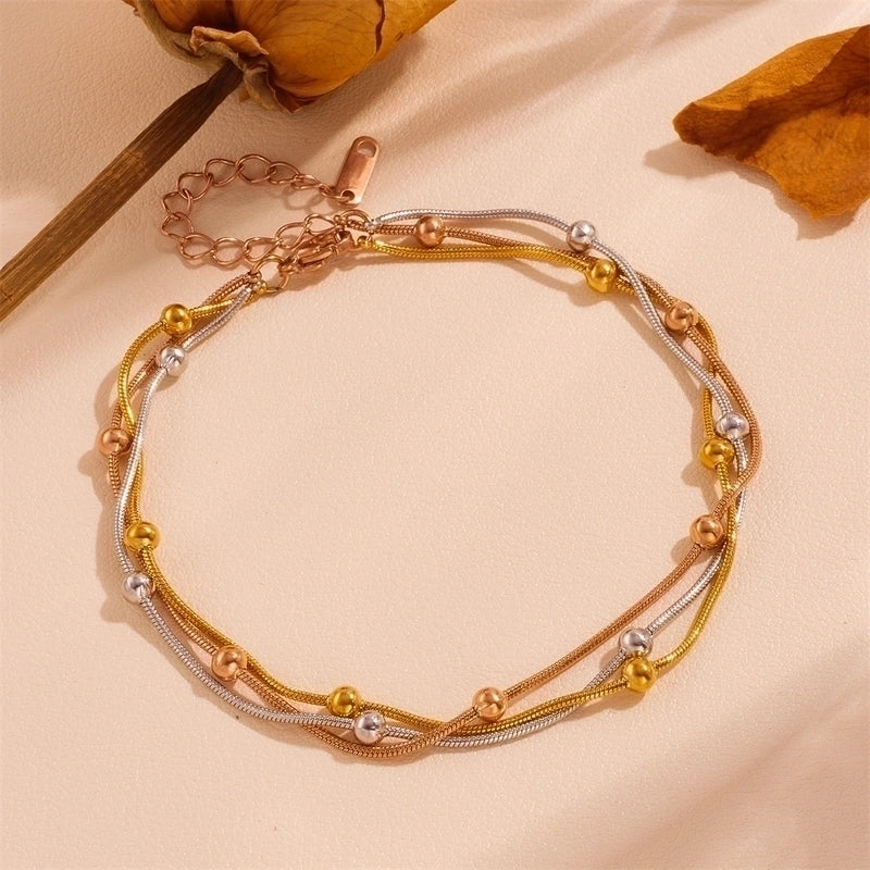Sweet Minimalist Star Heart Shape Butterfly Titanium Steel 18K Gold Plated Bracelets Anklet