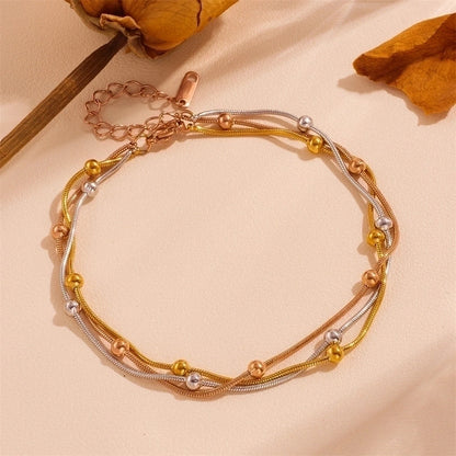 Sweet Minimalist Star Heart Shape Butterfly Titanium Steel 18K Gold Plated Bracelets Anklet