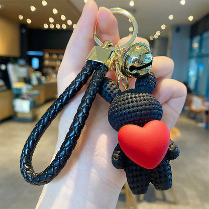 Cartoon Style Animal Heart Shape Resin Unisex Bag Pendant Keychain