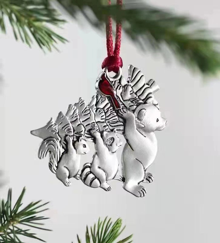 Cross-border Christmas Metal Alloy Ornaments Ornaments Alloy Decorations Christmas Pendants Snowman Santa Claus