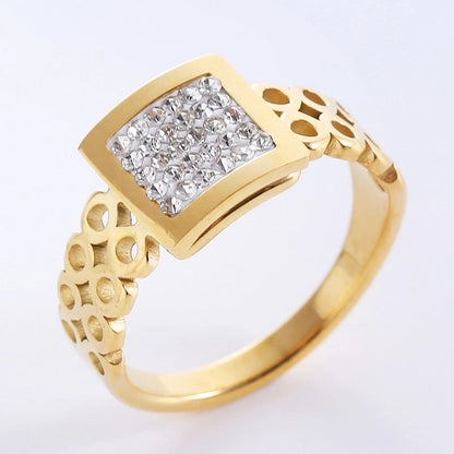 Elegant Romantic Infinity 304 Stainless Steel Rhinestones 18K Gold Plated Rose Gold Plated Plating Inlay Rings