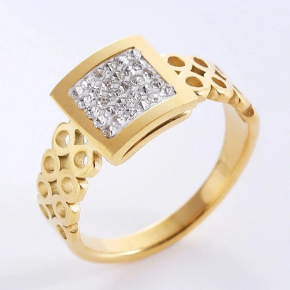 Elegant Romantic Infinity 304 Stainless Steel Rhinestones 18K Gold Plated Rose Gold Plated Plating Inlay Rings