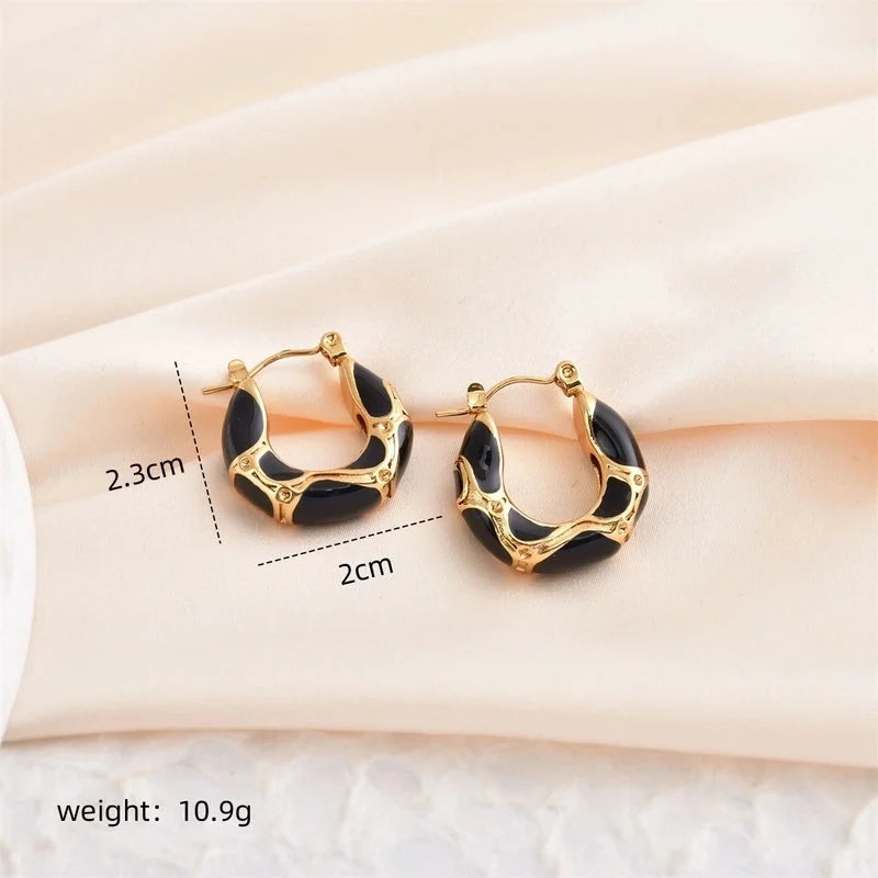 1 Pair Retro Classic Style Circle 304 Stainless Steel 18K Gold Plated Earrings