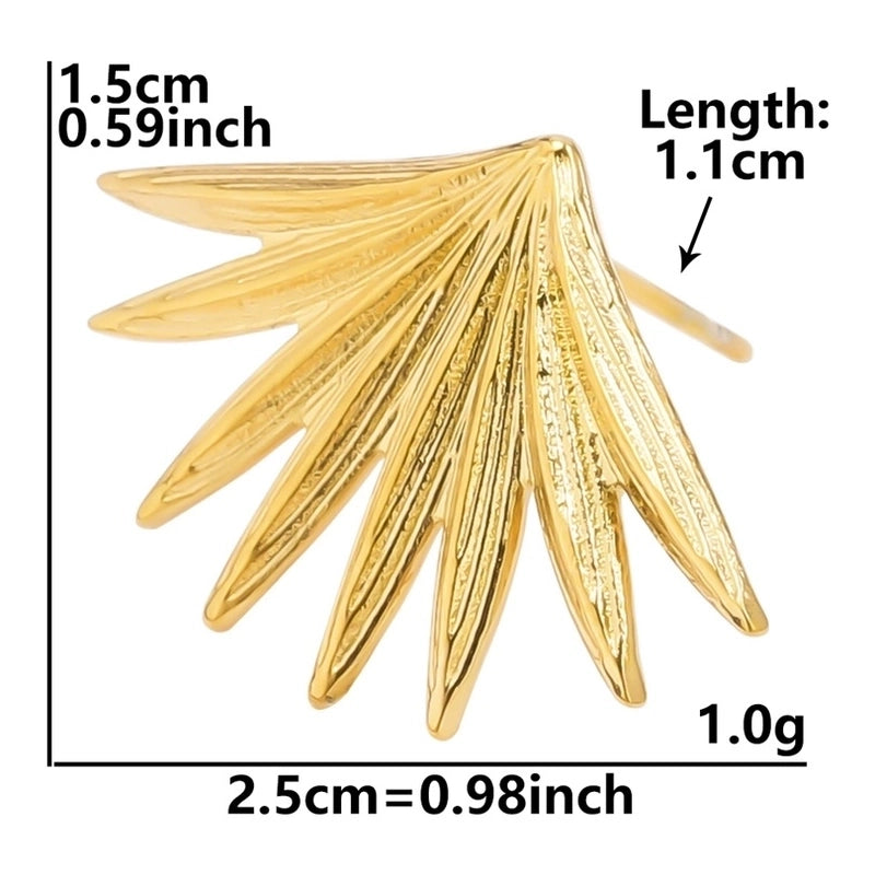 1 Pair Minimalist Flower Butterfly Plating 304 Stainless Steel 18K Gold Plated Ear Studs