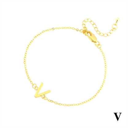 Minimalist Letter Copper Plating 18k Gold Plated Bracelets