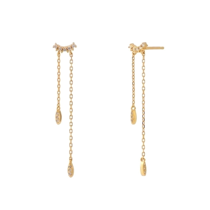 1 Pair Minimalist Waves Flower Plating Inlay Copper Zircon Drop Earrings