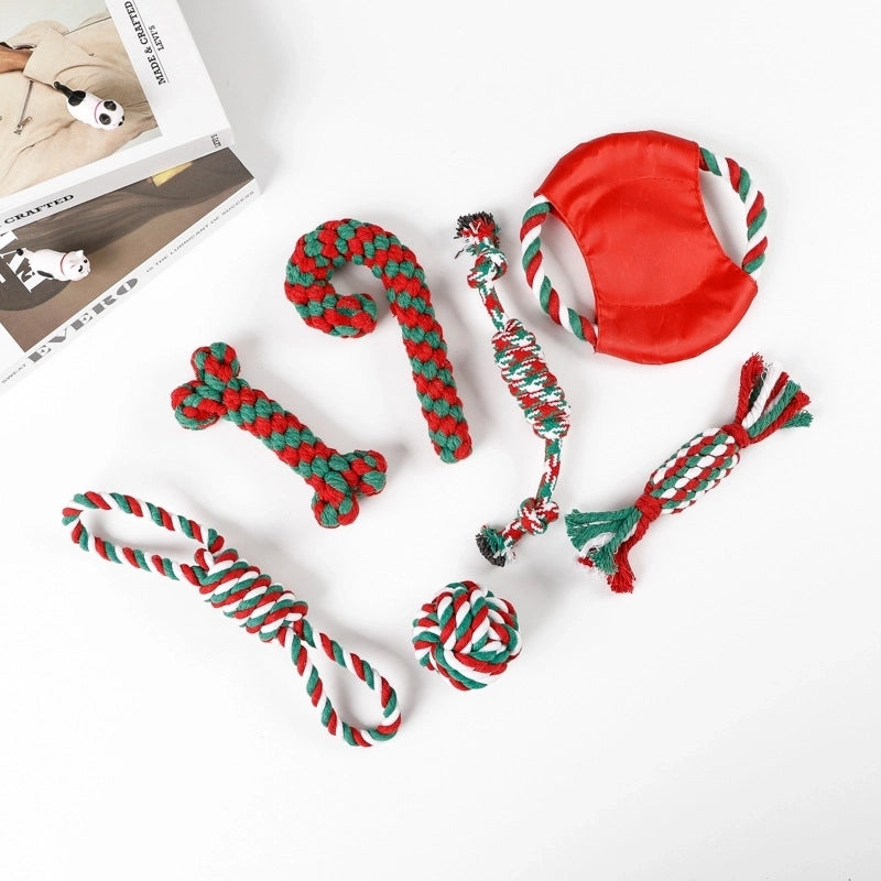 Cute Cotton Rope Christmas Infinite Twist Pet Toys