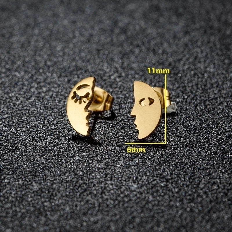 1 Pair Christmas Sweet Minimalist Snowflake Irregular Polishing Plating 304 Stainless Steel 18K Gold Plated Ear Studs