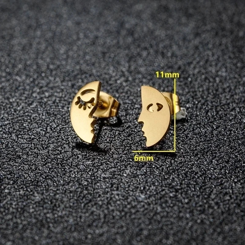 1 Pair Christmas Sweet Minimalist Snowflake Irregular Polishing Plating 304 Stainless Steel 18K Gold Plated Ear Studs