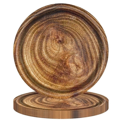20 Pieces Christmas Retro Pastoral Wood Grain Family Gathering Party Festival Tableware
