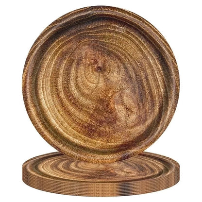 20 Pieces Christmas Retro Pastoral Wood Grain Family Gathering Party Festival Tableware