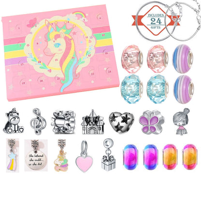 New Christmas Jewelry Countdown Calendar Gift Box Advent Bracelet Set Box