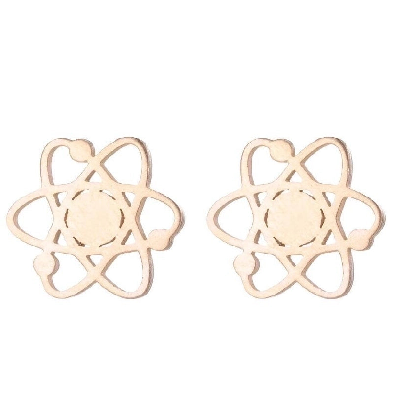 1 Pair Halloween Minimalist Spider Web Butterfly Notes Plating Hollow Out 304 Stainless Steel 18K Gold Plated Ear Studs