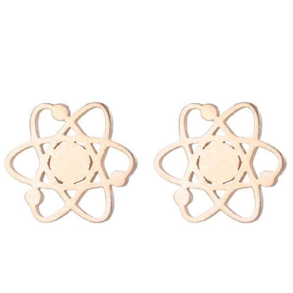1 Pair Halloween Minimalist Spider Web Butterfly Notes Plating Hollow Out 304 Stainless Steel 18K Gold Plated Ear Studs