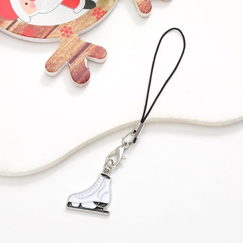 Cute Christmas Tree Snowman Snowflake Alloy Plating Christmas Bag Pendant Mobile Phone Chain